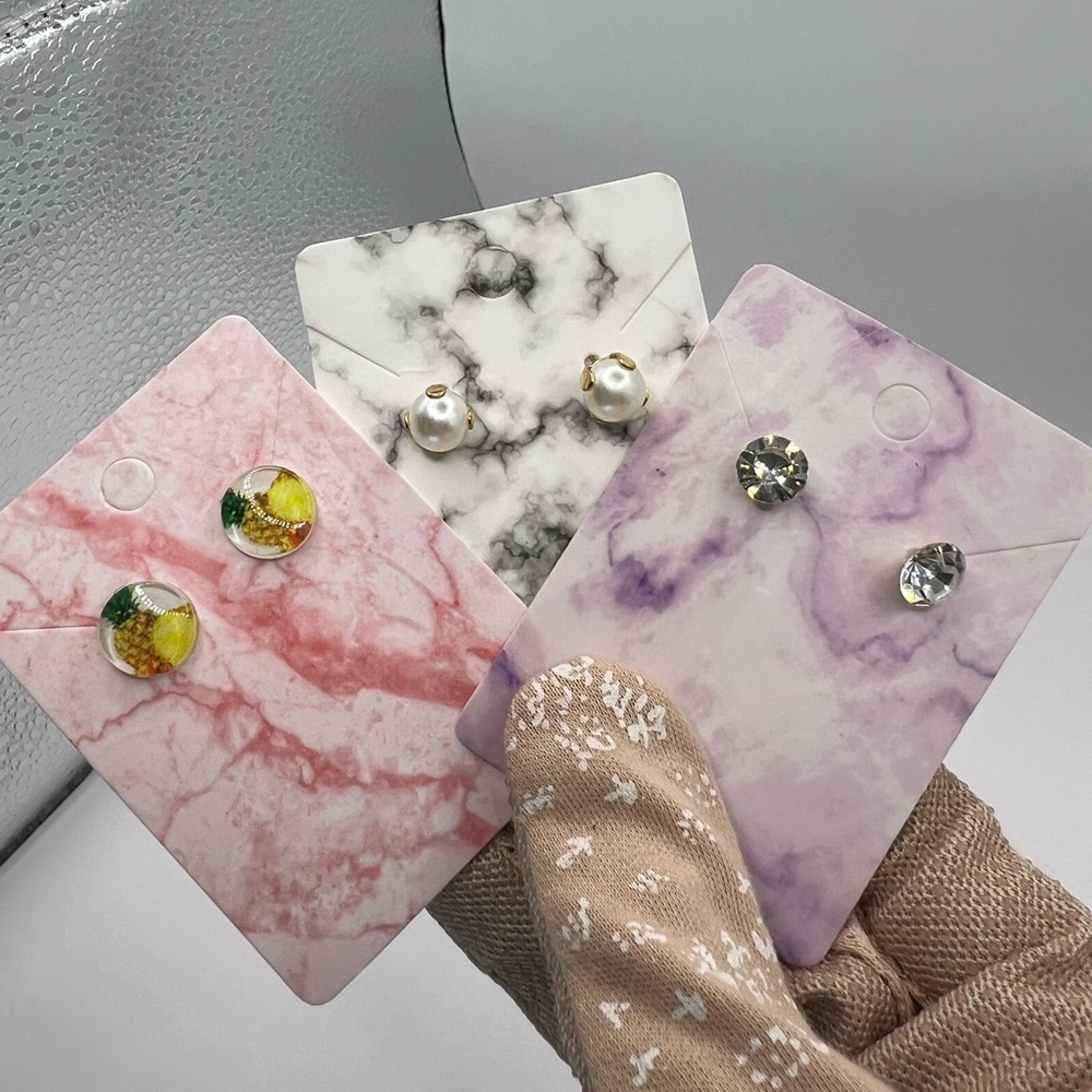 Stud Earrings Bundle Faux Pearl Pineapple and Rhinestone